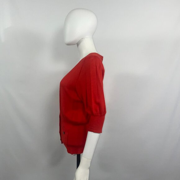 Kenneth Cole New York Red Kasper Women Cardigan Sweater Red 3/4 Sleeve Size L - Picture 5 of 11
